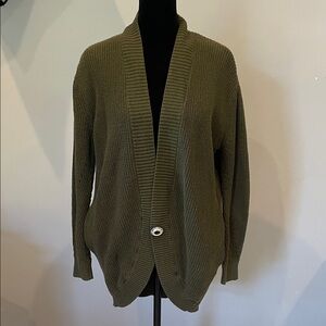 Olive Green Women's open cardigan Sweater American eagle